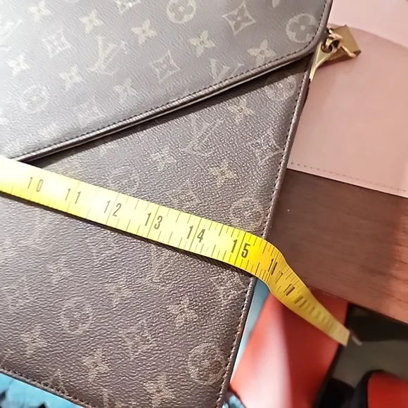 Designer Inspired Monogram Satchel | Structured Crossbody Briefcase Bag - Picture 5 of 10